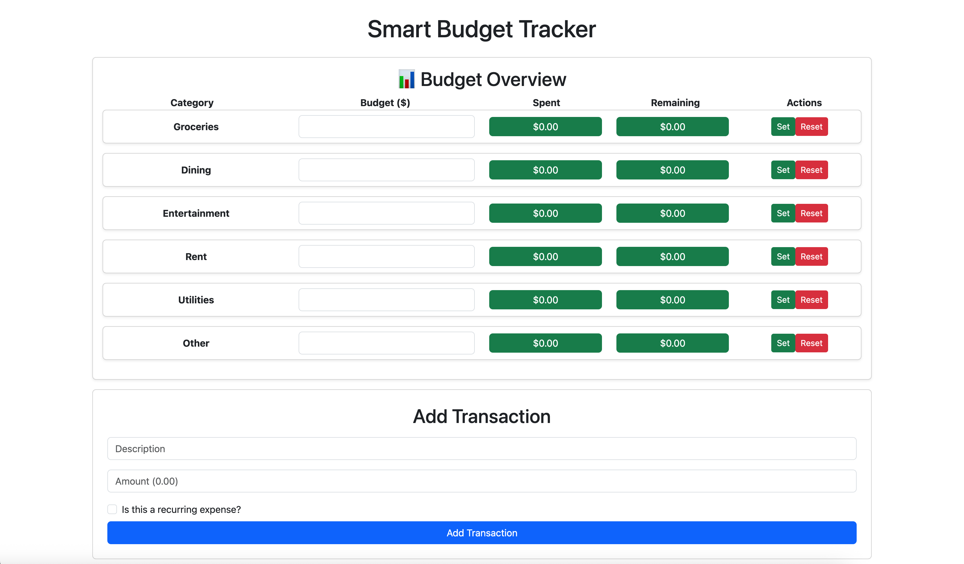 Smart Budget Tracker